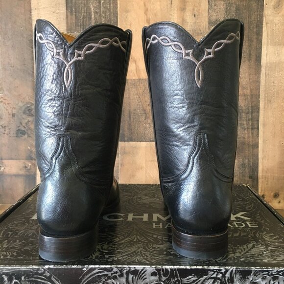 Old Gringo Amarillo 10” MK2293-1 Black Smooth Ostrich Cowboy Boots Mens 9 D - Picture 7 of 12